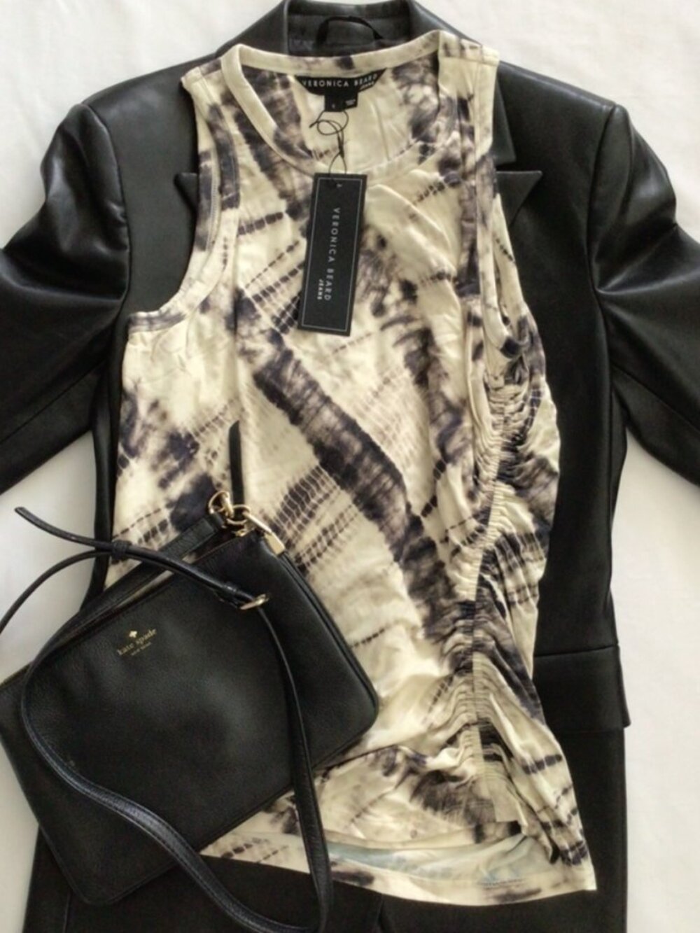 NWT Veronica Beard Ruched Rhone Tank Sz S